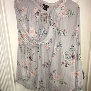 Torrid Slightly Sheer Floral Blouse